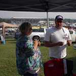 Jason Pehlman tells my wife Barb how cool my Challenger is.