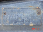 Original data plate on inner fender