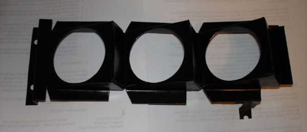 All three gauges are angled differently.  This model also has reinforcements to make up for the lack of a separate plastic frame.