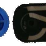 Closeup of the potentiometer components.  Note the worn spots where the brushes contact the inner resistor "track".