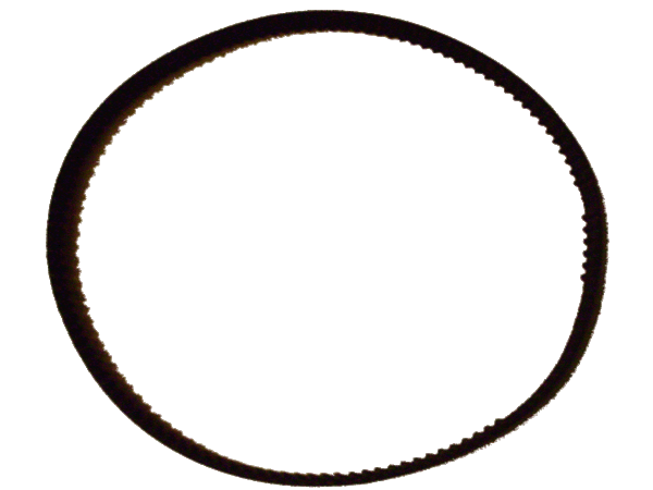 The old timing belt, in (dark) perspective. Note the smooth area to the right...