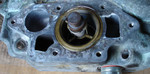 Coolant flange at front of intake manifold, showing voids and porous areas near coolant passages.