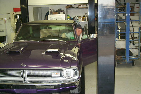This is Buddy. He was the original owner. Buddy had cancer. I did this car in 9 weeks so he could drive it again.  (make sure you see the last pic)