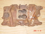 Factory iron small-block 4-bbl intake #3671918 (1972 "LA" 4bbl A/B/E with N95)