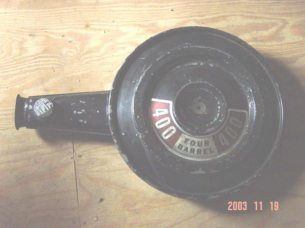 Air cleaner for 400 4-bbl, top; working air door