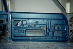 Freshly painted B7 blue interior drivers door.