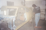 Another shot of Lenny applying primer.