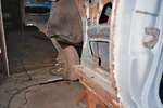 Passenger side quarter,outer wheel housing and trunk extension removed for replacement.