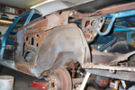 Rusted quarter,outer wheel housing and trunk extension removed for replacement.