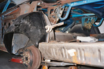 Fittting new outer wheel housing before tacking.