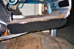 New trunk extension mounted and POR-15 applied.