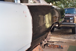 Drivers rear quarter lined up with door before tack welding.