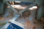 Interior gutted! Surface rust under the rear seat. Nothing needing metal work.