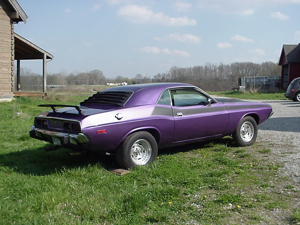 Right-Rear view.
My 1974 Challenger. Sold to finance the 1968 383-S project.