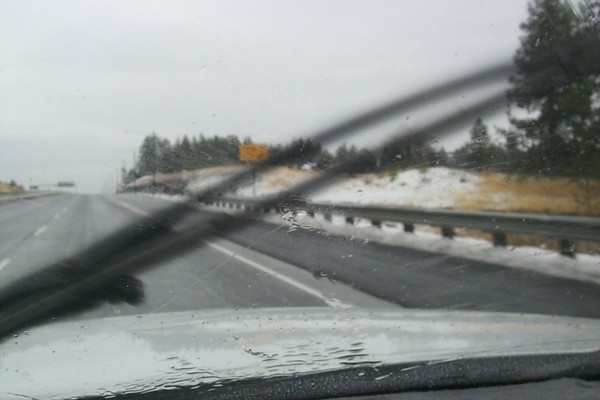 Snow (and wiper blade) An "action shot"