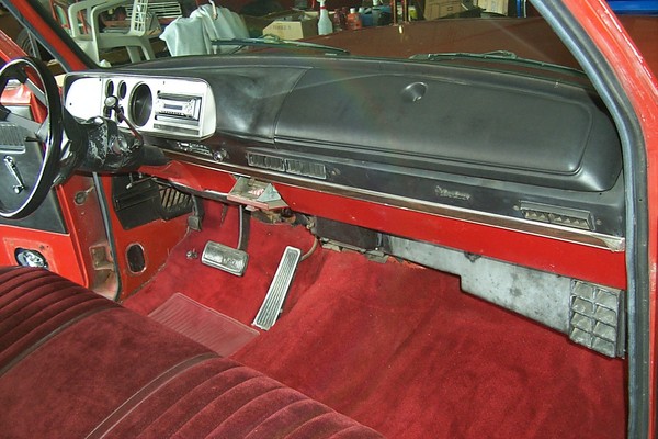 Passengers side of dash