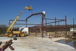 Setting the first roof truss