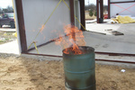 Burn barrel at work