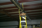 Ya hoist another 15' section, level it, attach it to the first with a reducer, attach the permanent straps.....again....simple