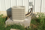 The outside unit hooked up and running (yes, in my "spare time" I poured the pad from 5 80lb bags of Maximizer)