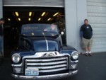 Here goes Dave Goodwins 1953 Chevy. Hey John you do a good job of holding up that wall.
