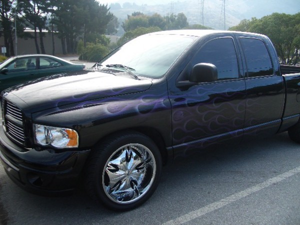 Flamed Dodge truck.