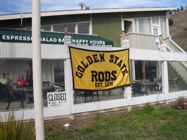 GSR's banner flies over the 88 club in Brisbane, Ca.