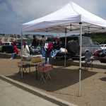 The MPM tent is all set up and ready to save us from the Sun and Seagulls!