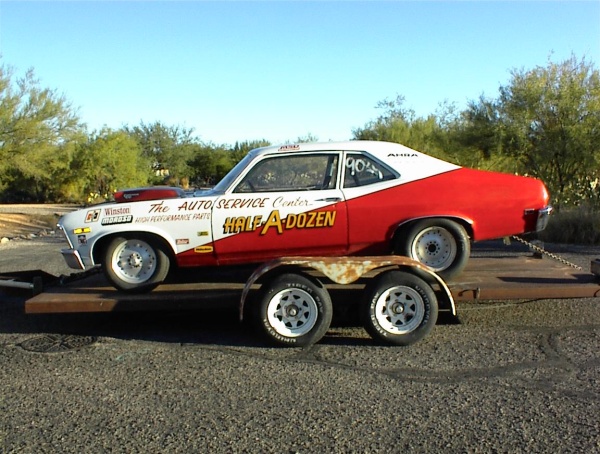 Big Al's 68 Nova. 283 ci, Powerglide, 12 bolt w/ 4.88 gears. National record holder 78, 79, 80 and 81. 12.04 @ 113 MPH  Sold this car in 2003:)