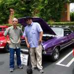MPM V.P. Steve Kuramoto and Moparts member Serge Wilson in front of Steve's challenger.
