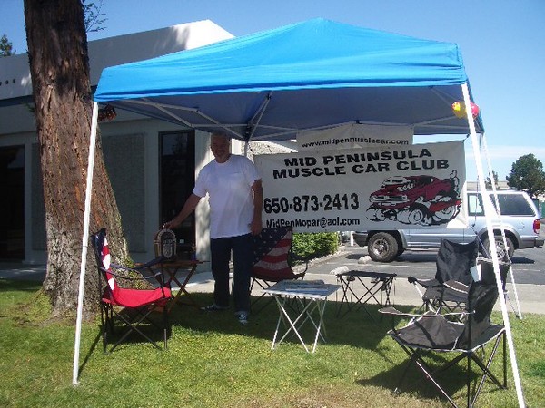 The MPM tent is all set up at Sparky's Sock Hop, 7-15-2006