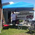 The MPM tent is all set up at Sparky's Sock Hop, 7-15-2006
