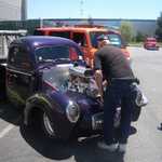 Larry waxes up the Willys.