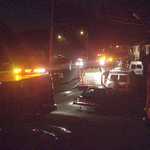Lots of fire trucks and firefighters help knock it down.