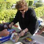 Judy sets up the dinner table.