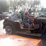 Here comes the coolest ride of the day!