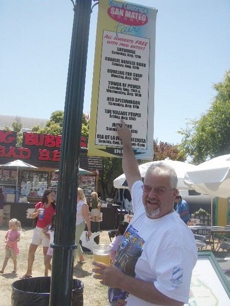 8-18-2006 and we hit the San Mateo Fair for Stu's Birthday. Hey look the Village People are on stage tonight.