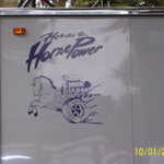 The 2006 H2H logo, for The Horses to Horsepower car show at Sequoia High School in Redwood City, Ca.