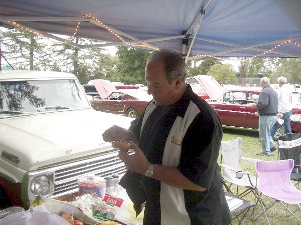 Our good buddy Don fixes a snack and waits for his 68 Charger to be finished. On second thought you better get two sandwiches, my friend, it may be awhile.