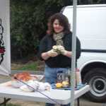 Sally preps the next 22lb turkey.