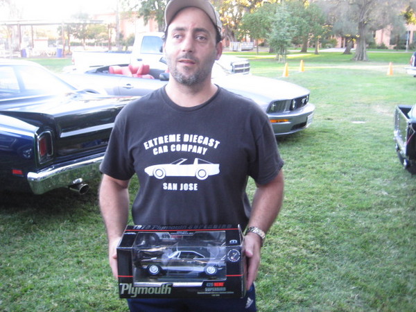 Victor the model car seller stoped by to show off his wares.