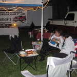 Loretta takes a well deserved break for some MPM grub.