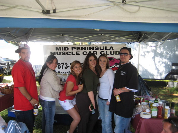 The Twisted Illusion car club comes over for some refreshments.