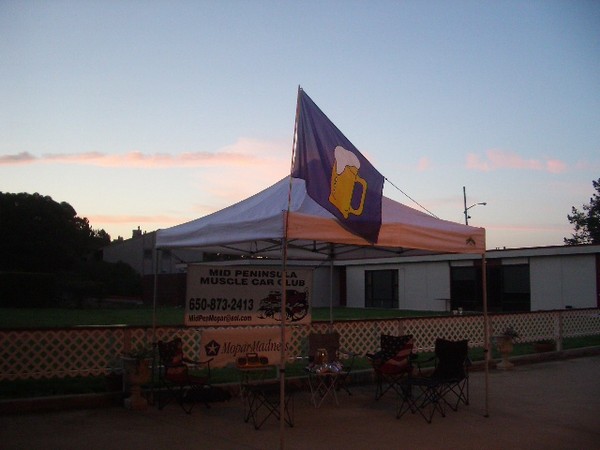 The offical MPM tent is ready to take on all who dare sit under it's battleflag.