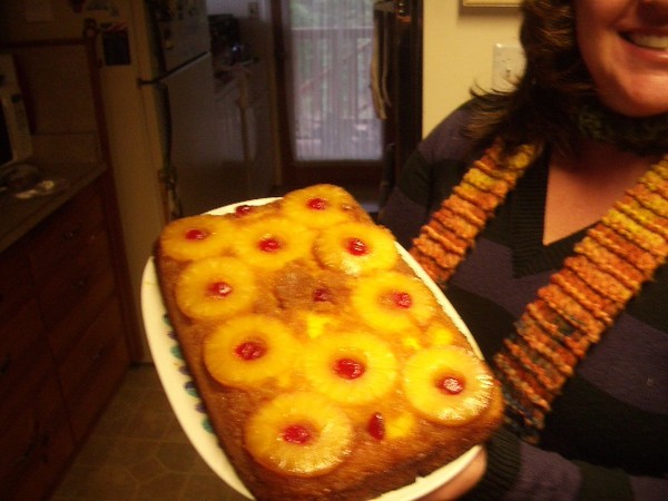 It's a Pinapple upsidedown cake to celebrate with.
