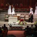 The praise dancers lit up the church.