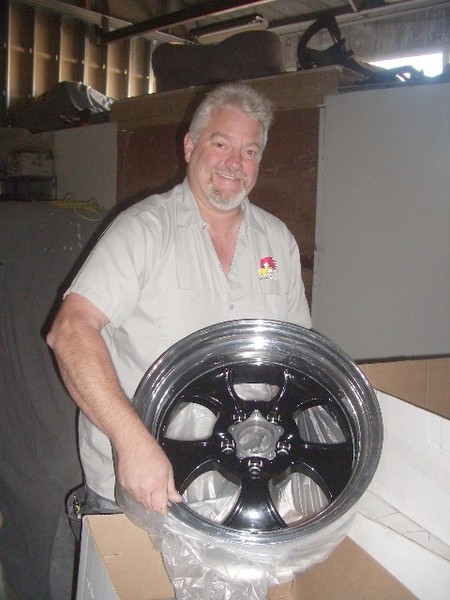 The new wheels for my roadrunner are all done being powdercoated.