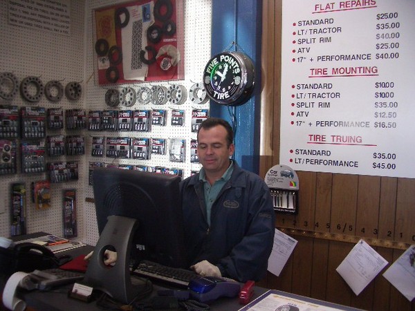 Then we drop off the wheels to Mark who runs Five Point Tires in Redwood City, Ca. for some new rubber.