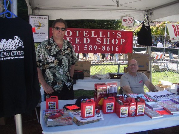 Tom and Ted host the Gotelli's Speed shop booth.
