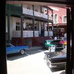 Too bright out there, so we opt to stay in the bar and drink our breakfest.